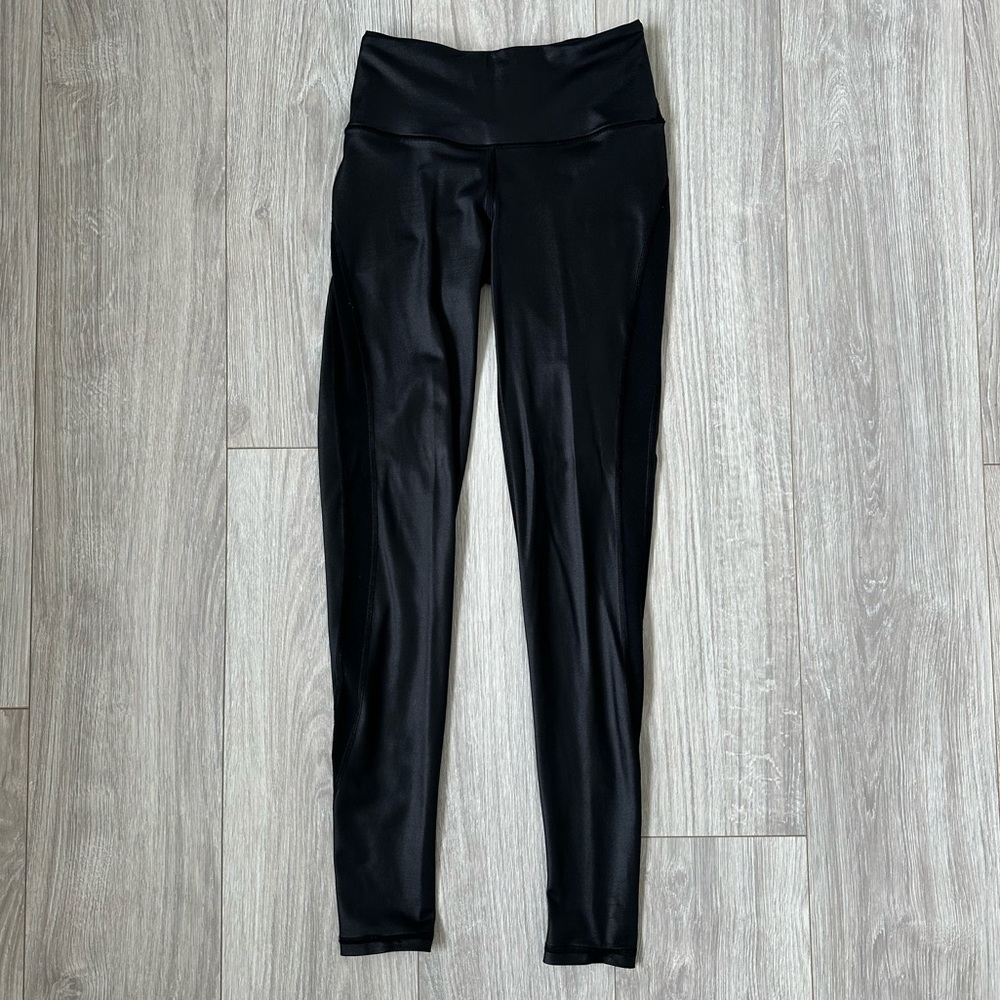Victoria’s Secret Knockout Black Faux Leather and Mesh Leggings